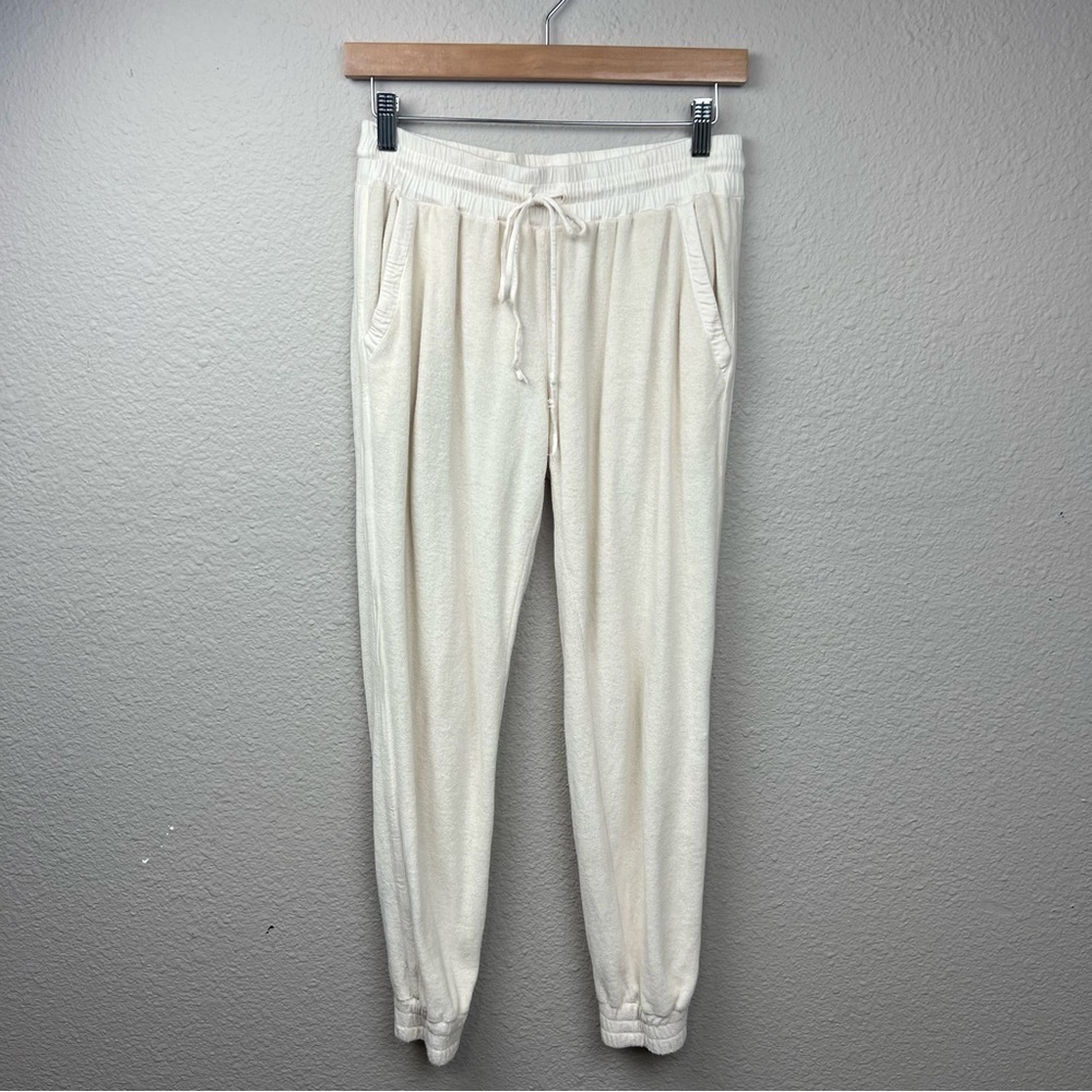 YFB Young Fabulous & Broke Terry Cloth Joggers in Cream Sz S